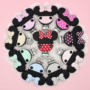 China Manufacturer for Wholesale Pacifier Clip Supplies - DIY Minnie shape silicone pacifier with clip BPA Free Wholesale – Chang Long