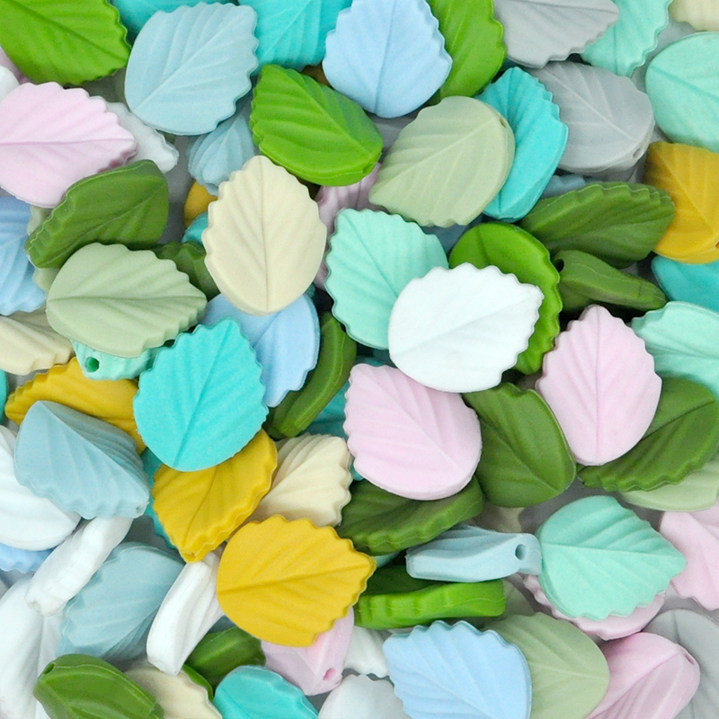 China Manufacturer Leaf Shape Silicone Beads Baby Teething Beads