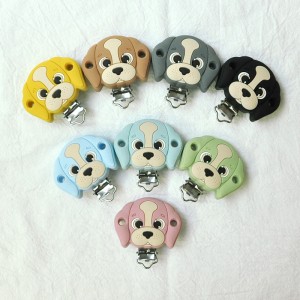 Chinese wholesale Pacifier Clips Safe - Cute New dog Silicone pacifier clips for baby silicone clips – Chang Long