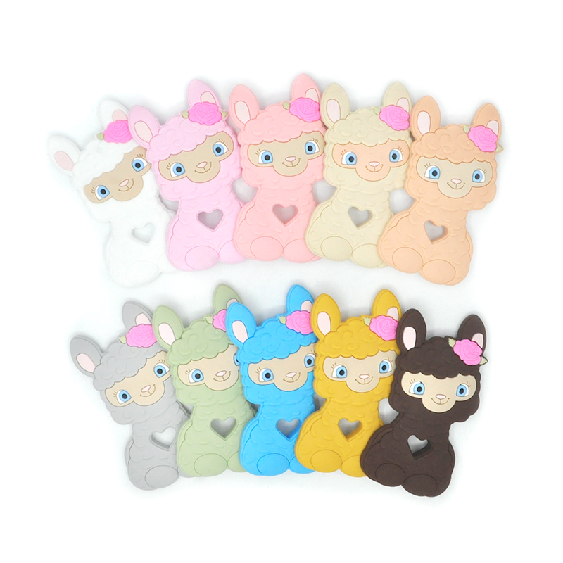 Cute Alpaca Silicone Teething Toys For Babies silicone teethers