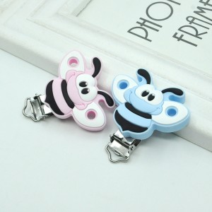 Supply ODM New Arrival Custom Baby Pacifier Clip Cute Carton bee Pacifier Holder Chain Clip