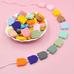 Food Grade Silicone Beads Teeth Soothing Rainbow Silicone Baby Beads