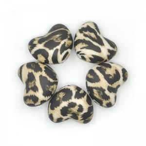 Wholesale printed customized Silicone Focal Beads leopard Silicone Beads