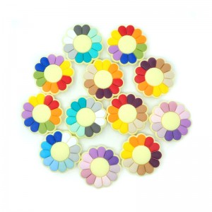 2022 New flower baby teether chew bead silicone teething beads