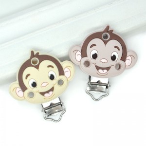 Food grade monkey shape bpa free baby pacifier clip