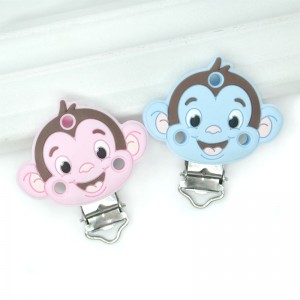 Cheap price Round Silicone Pacifier Clip Silicone Teething Bead Baby Clip Accessories Clip Clasp Toy DIY Pacifier Chain Tool
