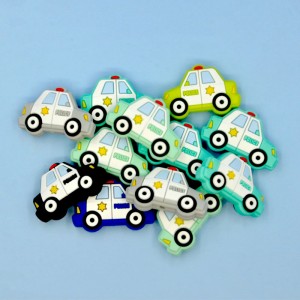 2022 New police car silicone character beads for jewelry