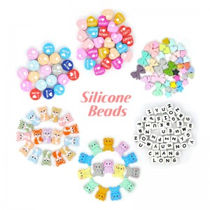 Custom Cartoon Animal Bulk Silicone Loose Beads Soft Silicone Baby Chew Beads Wholesale Silicone Focal Beads For Pens Making