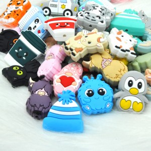 2023 new cartoon peacock baby teething silicone focal beads for pens