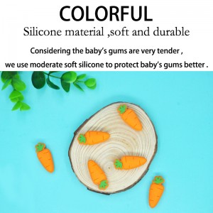 Bpa free cute carrot Silicone focal Beads For diy pacifier clips focal beads