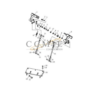 T14A.43.4.15 right connection rod Pengpu PD320Y-1 PD320Y-2 bulldozer brake pedal parts