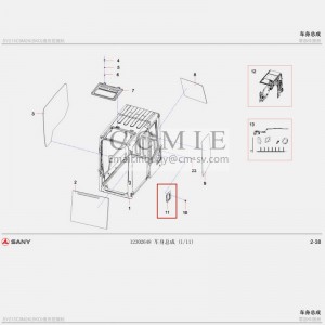 10137654 Windshield flap assembly Sany excavator spare parts