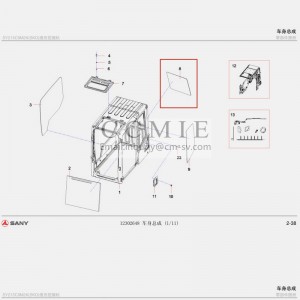 11094594 rear wall glass Sany excavator spare parts