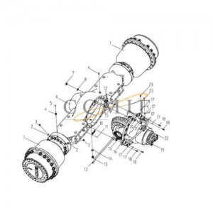 252600927 Front axle wheel assembly XCMG LW600KN wheel loader parts
