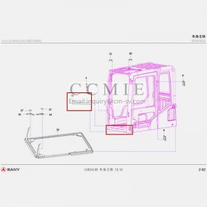 11158300 Front lower cross beam outer panel excavator spare parts