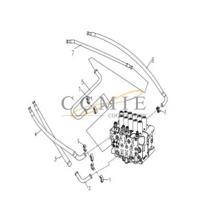 310901083 steel pipe assembly XE265C XCMG excavator spare parts