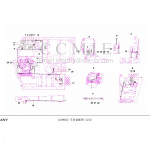 12390237 body assembly drawing Sany excavator spare parts