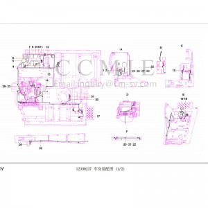12390237 body assembly drawing Sany excavator spare parts