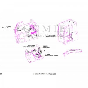 12390359 75C9 electrical system assembly drawing Sany excavator spare parts