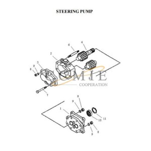 07436-72202 bulldozer steering pump assembly Pengpu PD220Y-1 PD320Y-2 parts