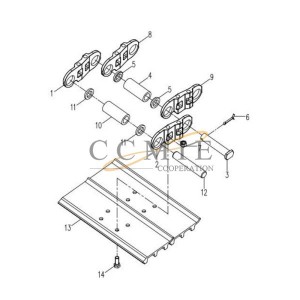 800347170 chain rail assembly XE265C XCMG excavator spare parts