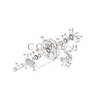YA00014540 tension pulley HITACHI EX890LCH HYDRAULIC EXCAVATOR  spare parts