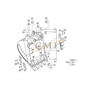 YA40025019 Rock Bucket HITACHI EX890LCH HYDRAULIC EXCAVATOR  spare parts