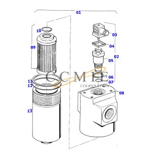 Komatsu oil filter spare parts 6136-51-5121
