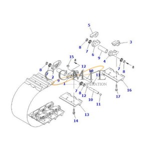 195-32-04412 track shoe assembly Komatsu D375A-3 bulldozer parts