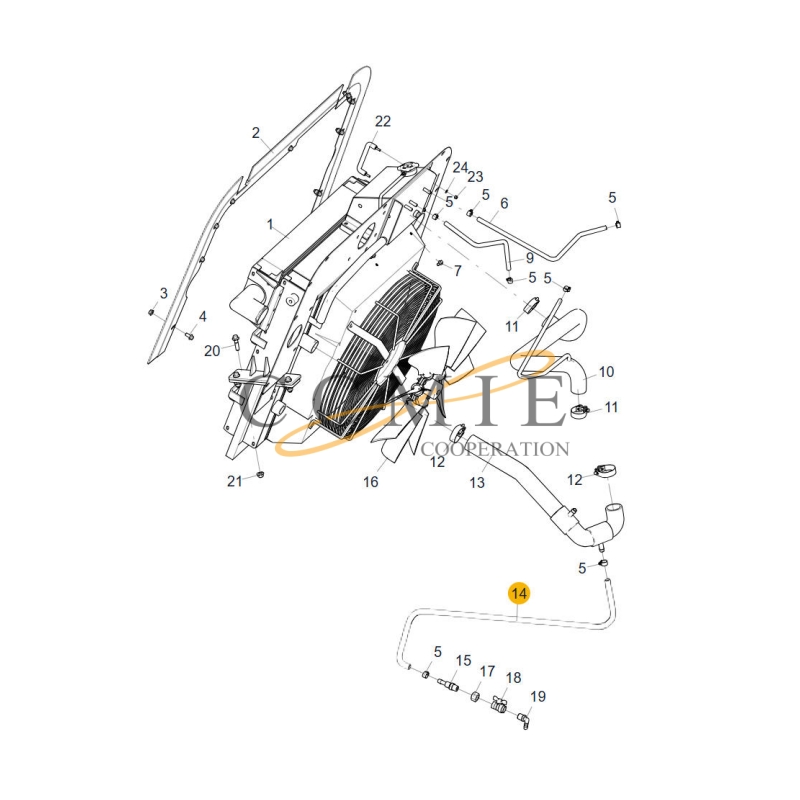 800368364 radiator assembly XCMG XS135 road roller spare parts Featured Image