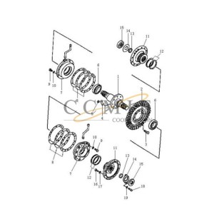 T21.21-8 gasket assembly Pengpu PD220Y-1 PD220YS bulldozer bevel gear parts