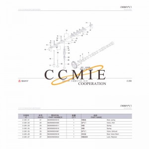 60028497 camshaft and valve excavator spare parts