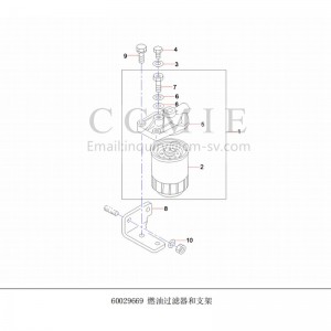 60029669 Fuel filter and bracket Sany excavator spare parts