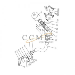 800104594 prefilter assembly XCMG XE215C excavator engine system parts
