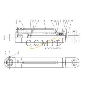 801030964 GR135 XCMG motor grader left blade angle change cylinder parts