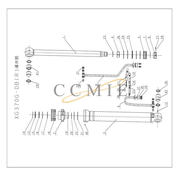 860139963 Right boom tubing assembly A XCMG XE370D hydraulic excavator spare parts Featured Image