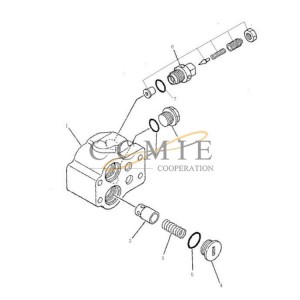 701-30-66212 bulldozer inlet and relief valve PD220Y-1 PD220Y-2 valve parts