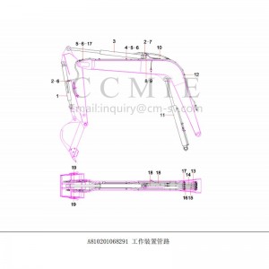 A810201068291 Working device pipeline Sany excavator spare parts