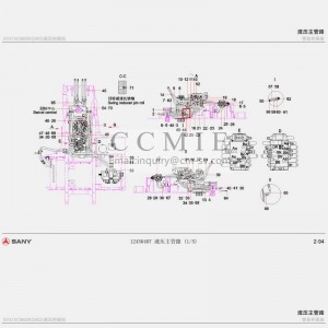 Excavator hydraulic main road A810406012423 top plate excavator spare parts