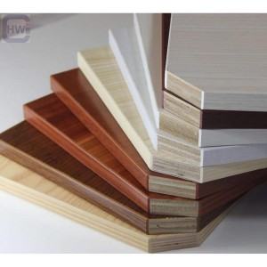 HW 1220mmx2440mm High Grade Melamine Faced Plywood for Furniture and Cabinet