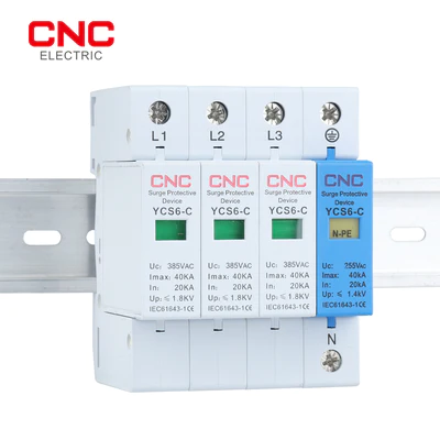CNC | YCS6-C AC 3P+NPE 20KA-40KA 385V SPD Protective Low-voltage Arrester Device
