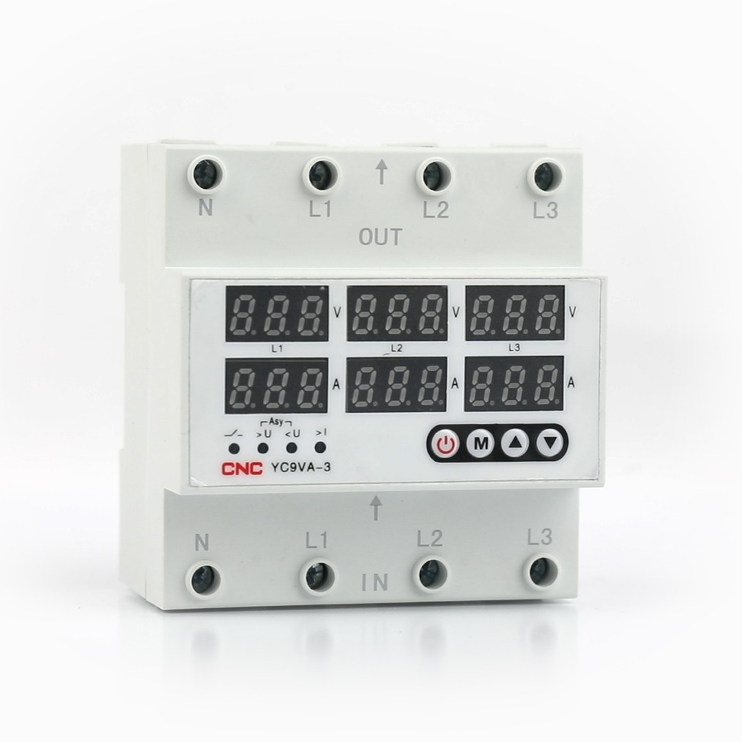 YC9VA 3 phase Under/Over voltage protector with current control function