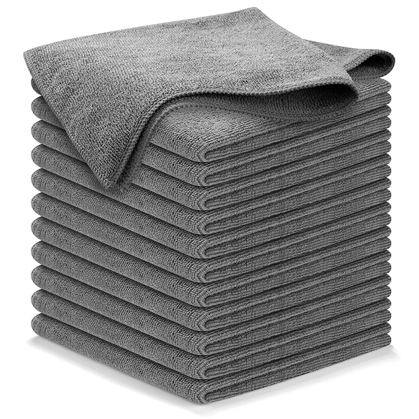 Microfiber Cleaning Cloth Grey 12.5″x12.5″ High Performance for kitchen and car