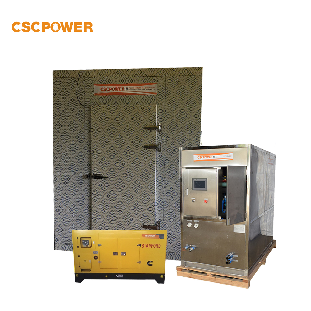 China Gold Supplier for Ice Manufacturing Plant - CSCPOWER 1 ton solar cube ice machine making ice cube with Cold room and Generator stainless steel for hotel food retail – CENTURY SEA
