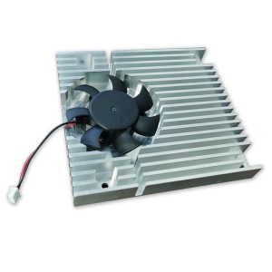OEM extrusion machined heat sink with fan for cooling solution