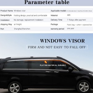 the best price High quality easy to install car rain or shine accessories for Mercedes Benz vito w447 2016-2022