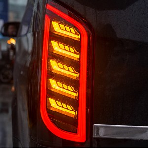 Square Vehicle Stop Turn Rear breath LED TAIL Lights 12V 24V Car Red White Lamp Amber for benz vito vclass v250 w447