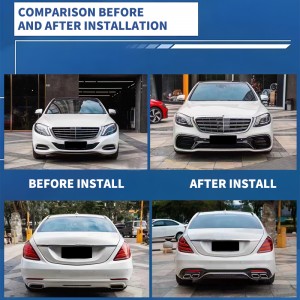 Retrofitting Parts Car Body kit with Bonnet for Mercedes Benz S Class W221 2008- 2013 Upgrade to W222 S63