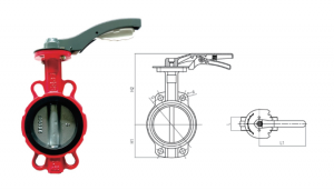 WAFER BUTTERFLY VALVE，LEVER HANDLE – D71X