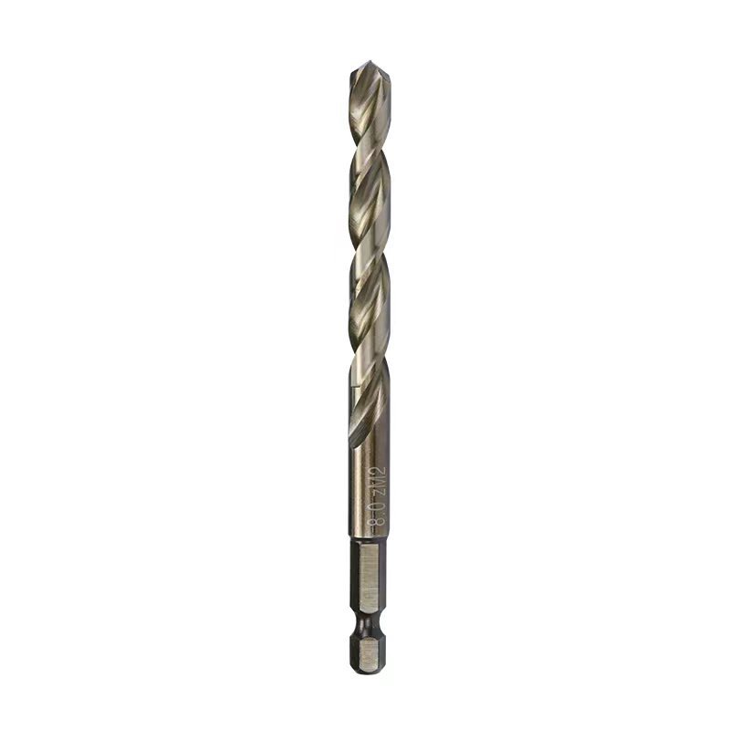 Hexagonal shank fully ground HSS M2 twist drill bits with amber coating